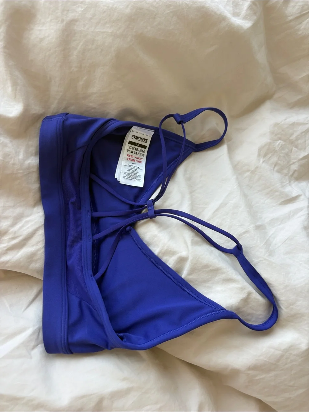 Gymshark Ruched Strappy Sports Bra - Cobalt Purple